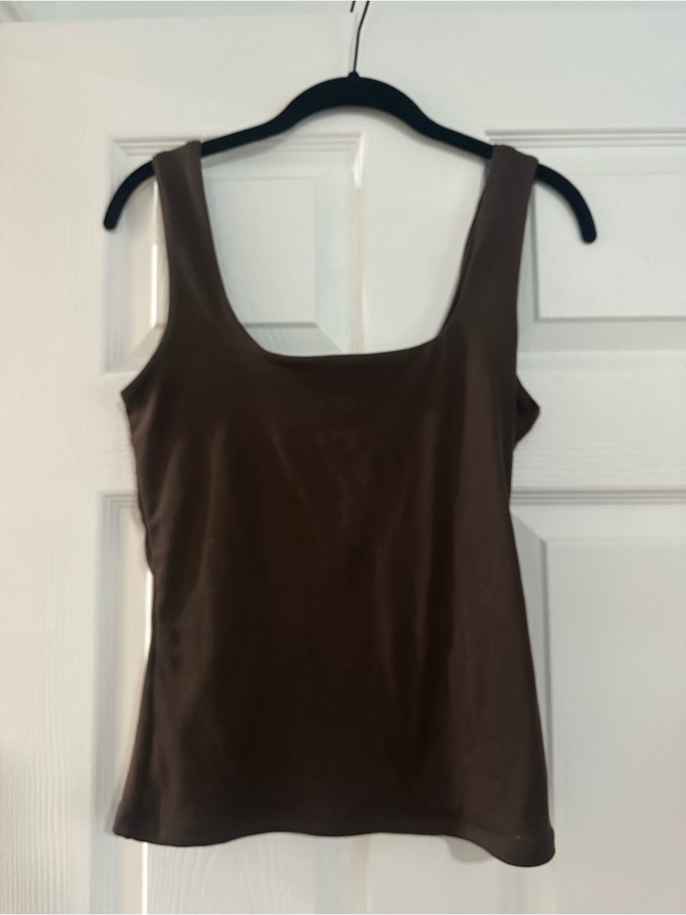 Women's Brown Square Neck Tank Top